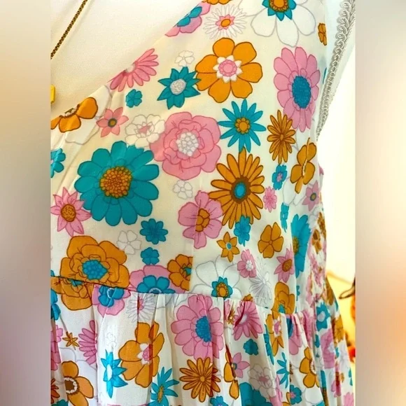 Keep Blooming Multicolor Floral Dress 💙💛💗 - Picture 7 of 8
